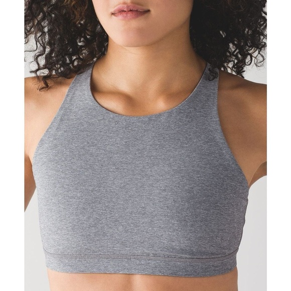 Lululemon Trinity Bra ll Heathered Slate Gray High-Neck Sports Bra - Picture 1 of 6